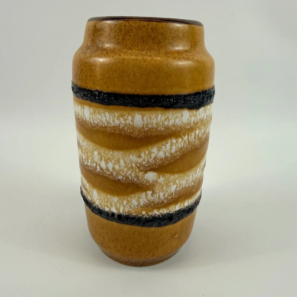 Scheurich West‎ Germany Fat Lava Pottery Vase 231-15 Mid Century Modern Ochre